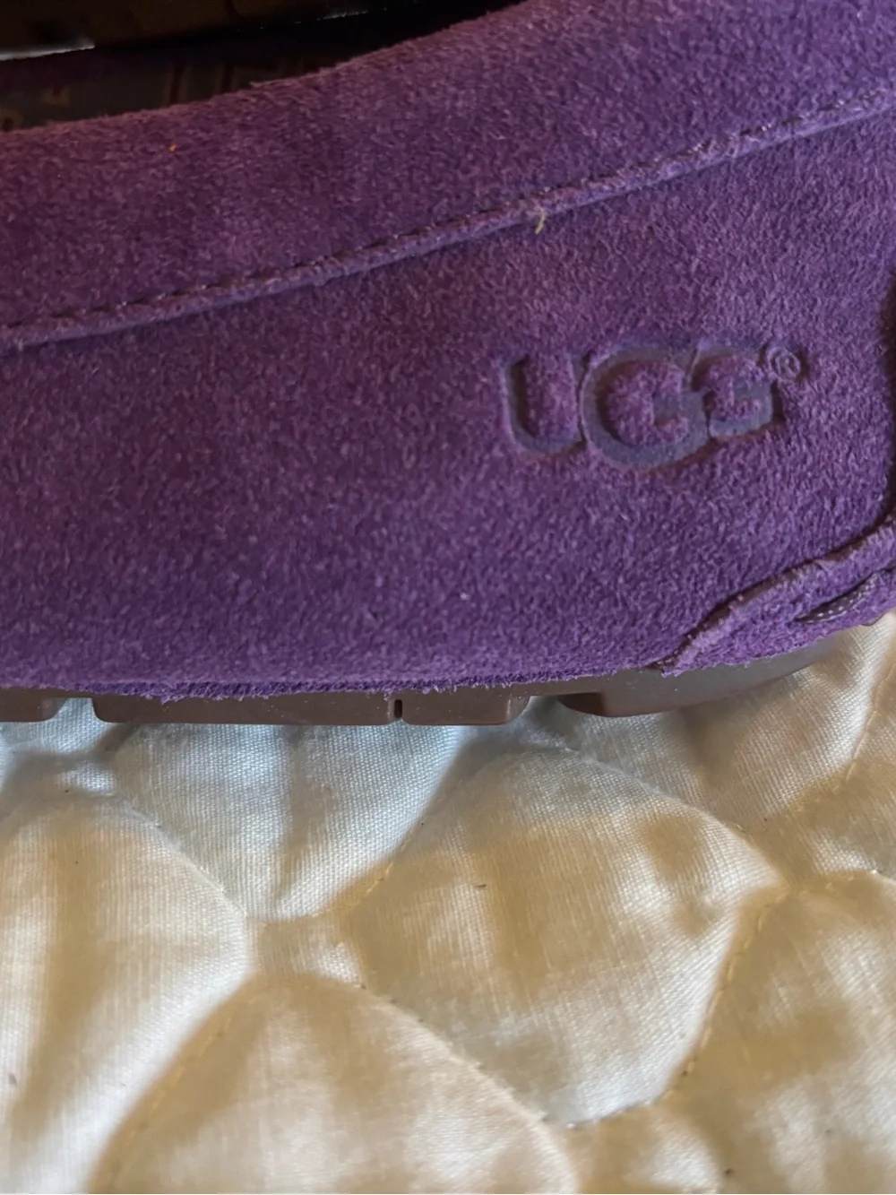 UGG Purple Suede Tassel Moccasins for Women
